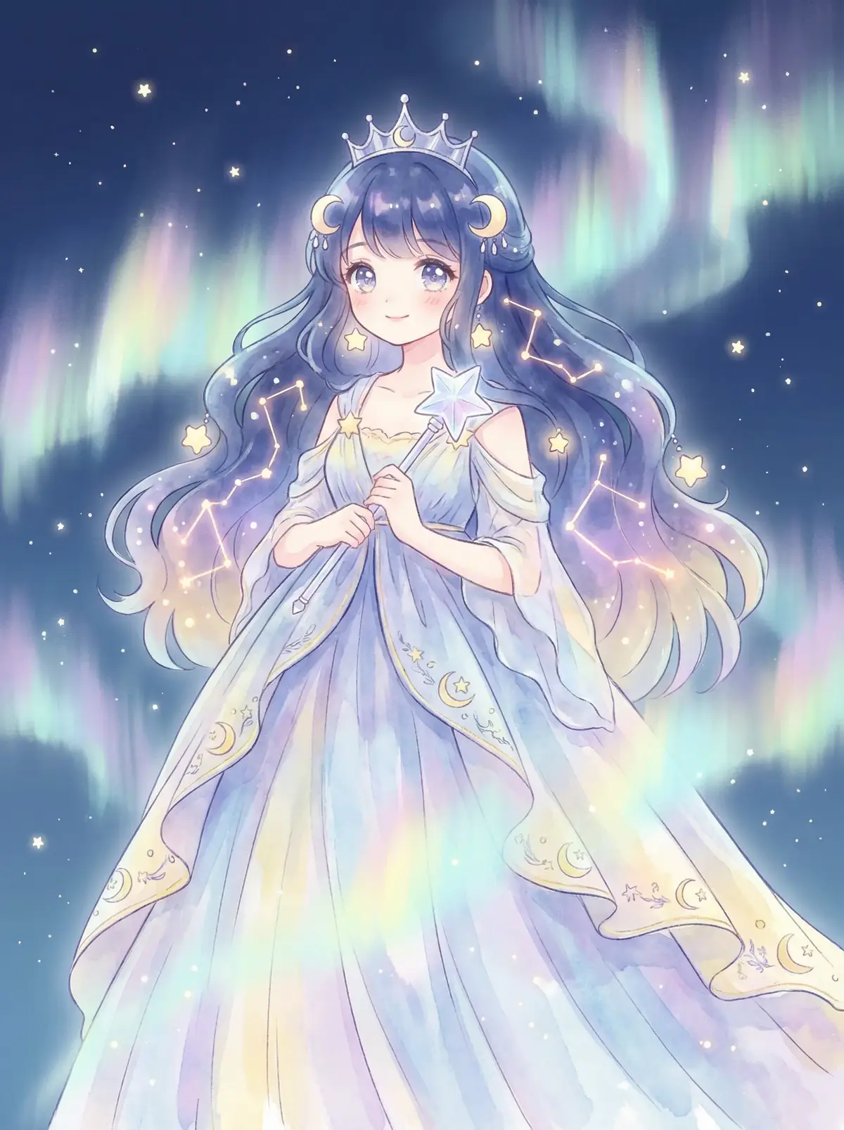 一二三四电影免费看完整版 - 星辰公主希尔角色设定图，手持星光权杖